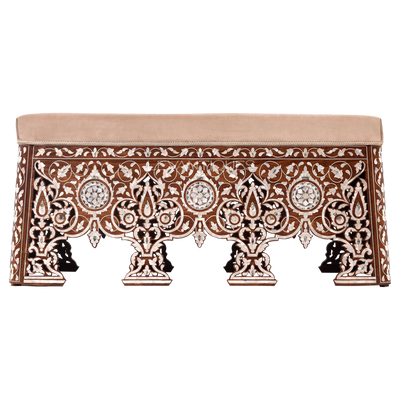 Islamic ornamented mother of pearl bench seat by Levantiques