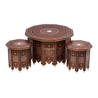 Moroccan coffee table set for Arabic interior design by Levantiques