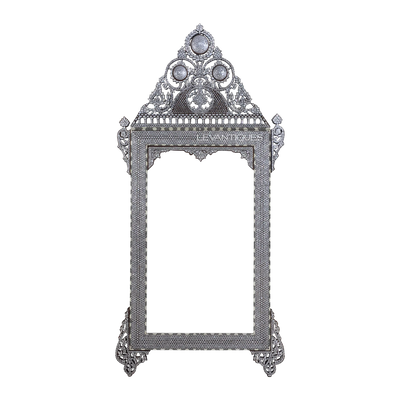 luxury mother of pearl inlay white mirror by Levantiques