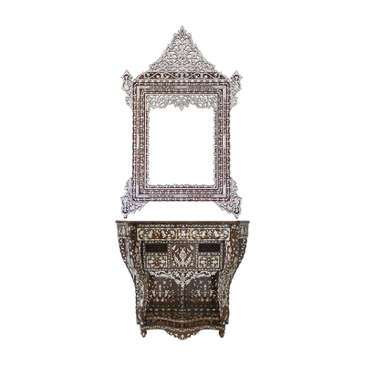 Mirrored console table for Arabic interior design by Levantiques