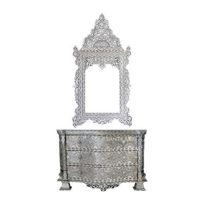 mother of pearl inlay dresser with mirror by levantiques