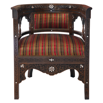 Arabic wooden engraved armchair by levantiques