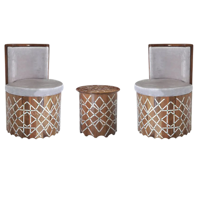 Syrian mother of pearl inlay chair set by levantiques
