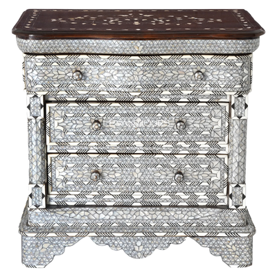 mother of pearl bedside table by levantiques