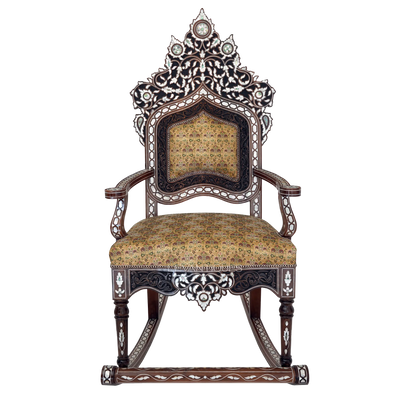 mother of pearl inlay rocking chair by levantiques