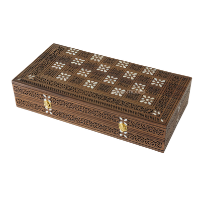 pearl inlay wooden game board by levantiques