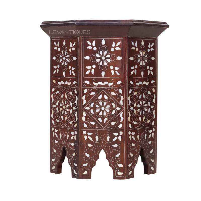 Yusra mother of pearl inlay Octagonal side table