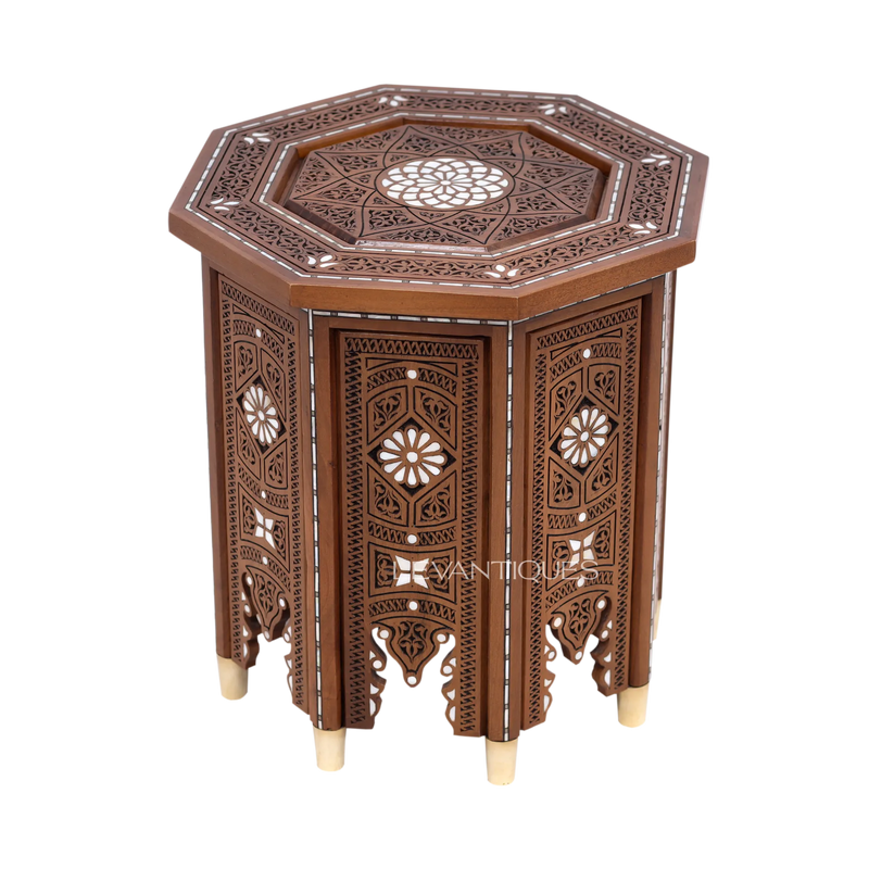 Andalusian design side table inlaid with pearl by Levantiques