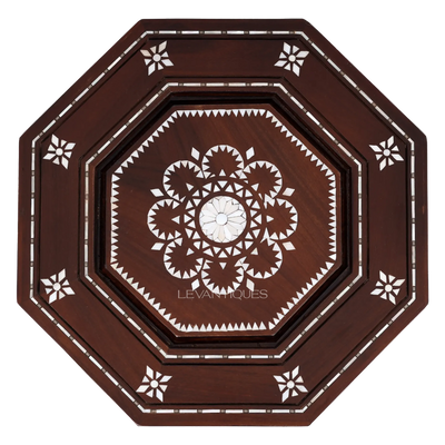 octagonal side table inlaid with Pearl by Levantiques