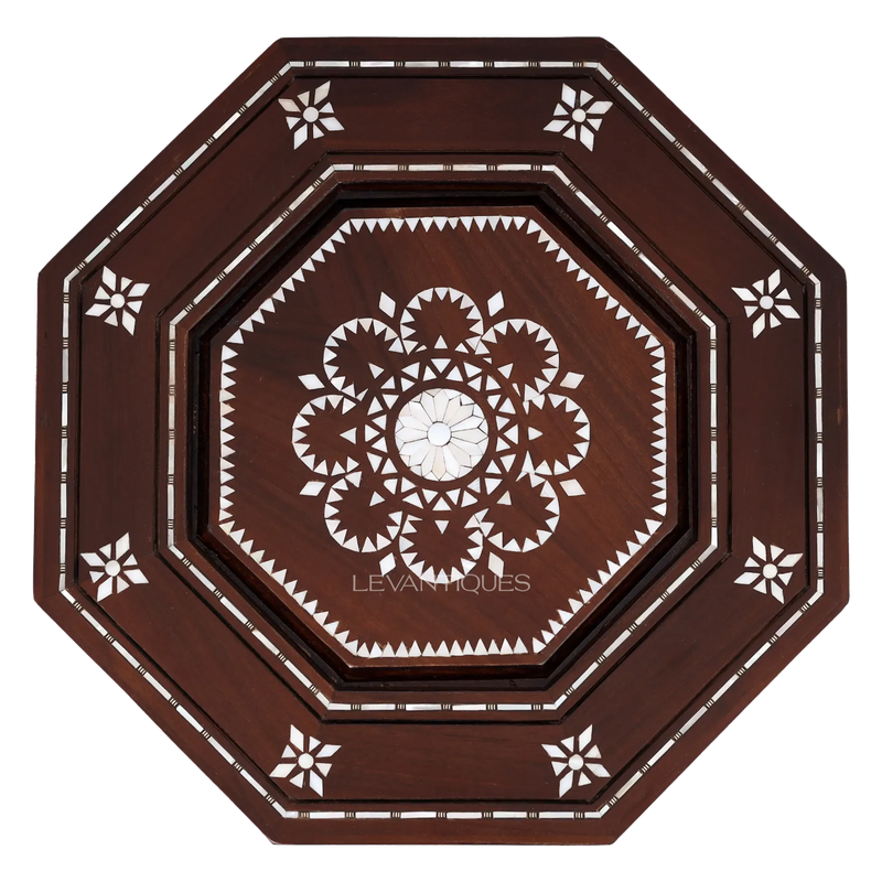 octagonal side table inlaid with Pearl by Levantiques