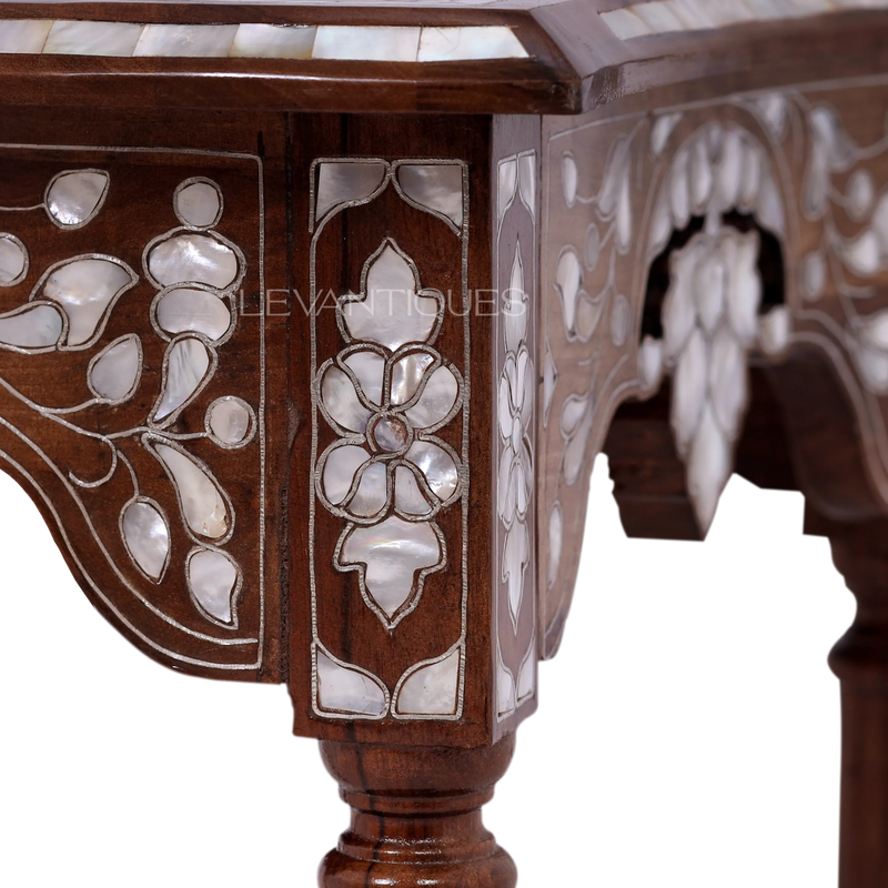 mother of pearl inlay table by Levantiques