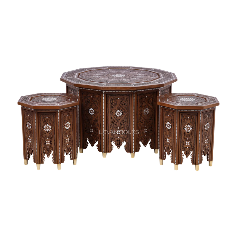 Arabic coffee table set for Islamic interior design by Levantiques