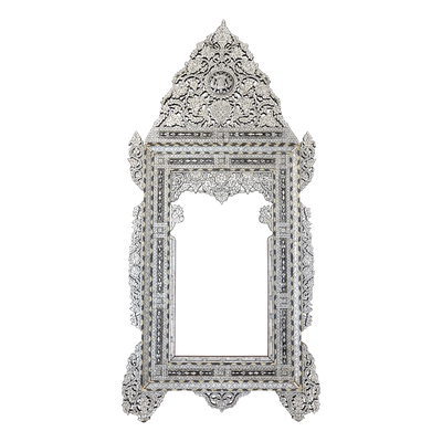 antique middle eastern mother of pearl mirror by Levantiques