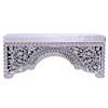 fabric upholstered entryway bench inlaid with pearl by Levantiques