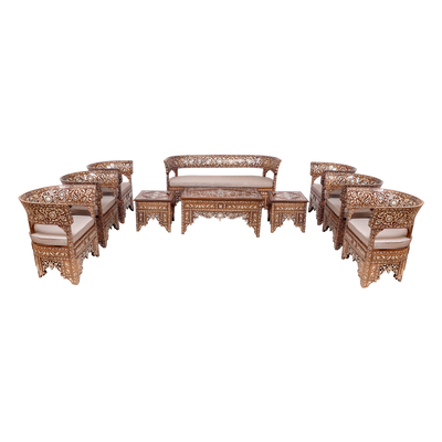 luxury Arabesque mother of pearl inlay majlis sofa set by Levantiques