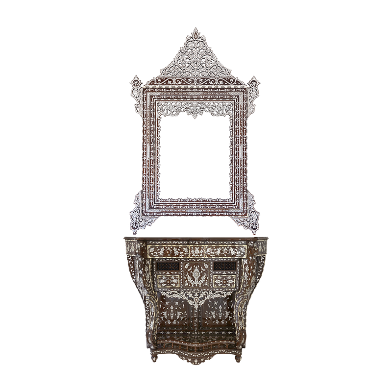 Mirrored console table for Arabic interior design by Levantiques