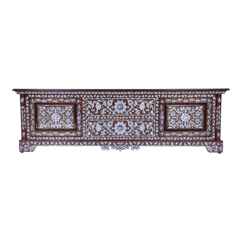 mother of pearl inlay tv stand for Arabic interior by levantiques