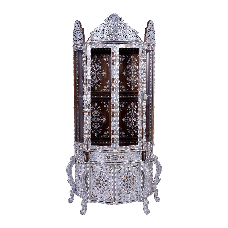 oriental display cabinet inlay with mother of pearl by levantiques