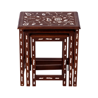 Majlis nesting table set with pearl inlay by Levantiques