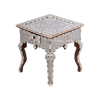 Mother of pearl side table with bone inlay by Levantiques