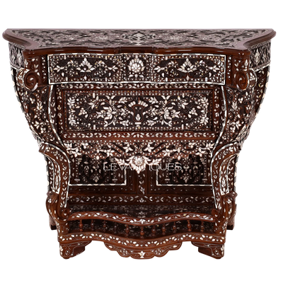 mother of pearl inlay Moroccan console table by Levantiques