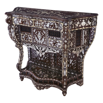 mother of pearl inlay console table for Arabic majlis by Levantiques