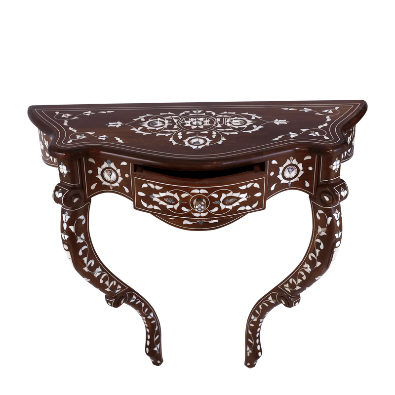 small foyer table inlay with pearl by Levantiques