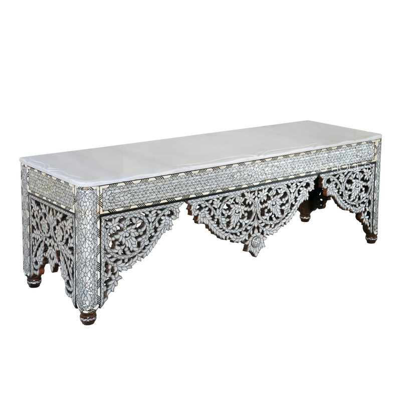 white console inlaid with mother of pearl by Levantiques