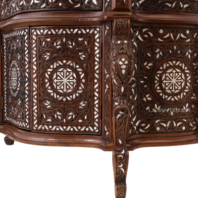 Carved wooden cabinet inlaid with pearl by Levantiques