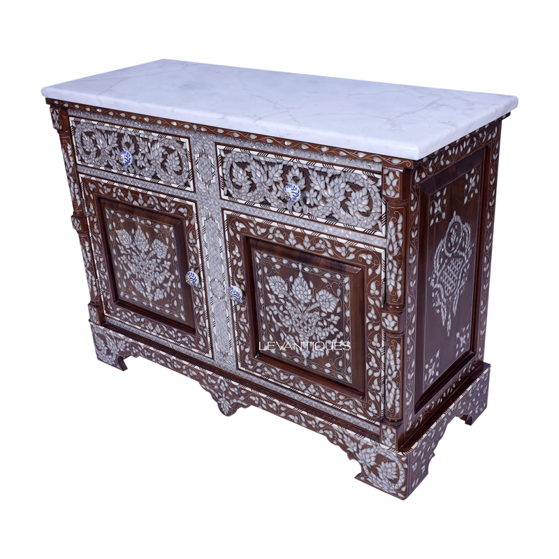 Moroccan mother of pearl tv stand by Levantiques