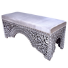 big sized mother of pearl inlay Moroccan bench by Levantiques