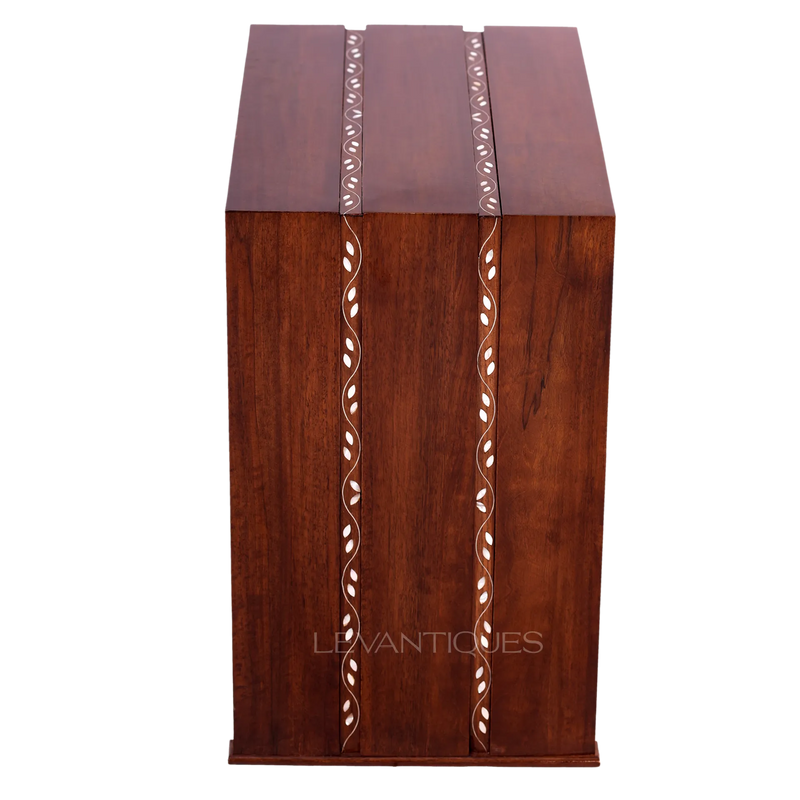 Wooden Nesting table with pearl inlay By Levantiques