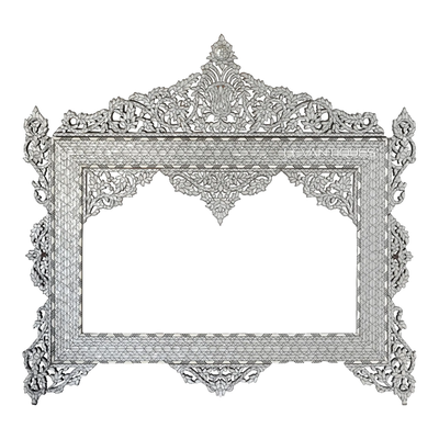 squared shape mirror inlaid with pearl by Levantiques 