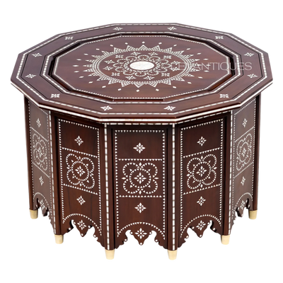 Moroccan coffee table with Arabic patterns by Levantiques