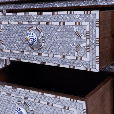 Bone inlay tv cabinet inlay with white pearl by Levantiques