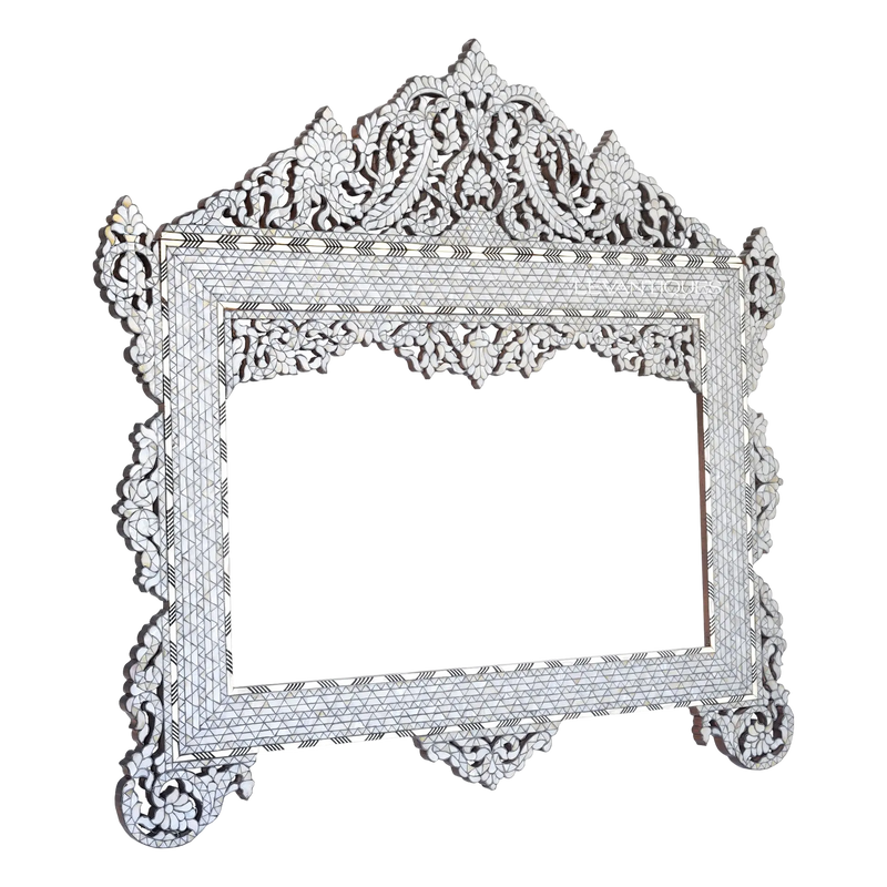 Moroccan pearl inlay mirror by Levantiques