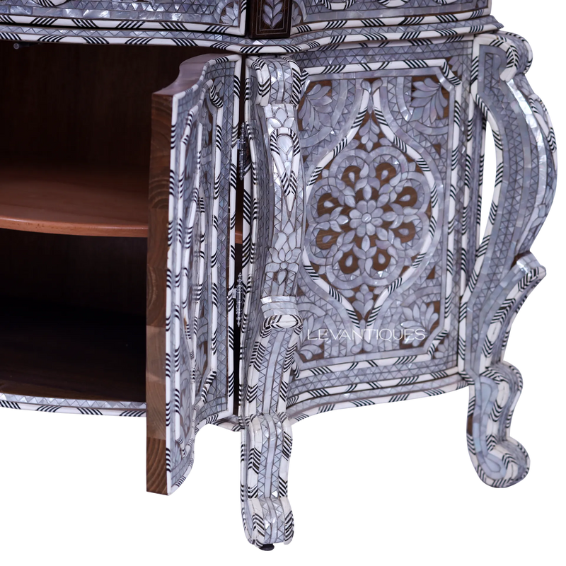 mother of pearl inlay majlis furniture by levantiques