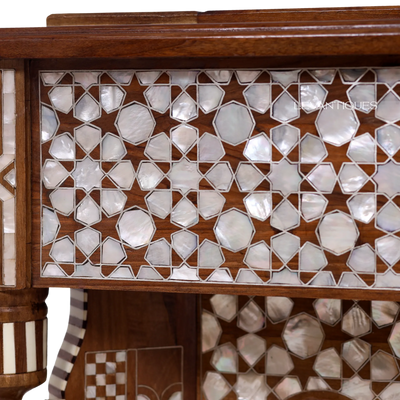 Andalusian patterns on Mother of pearl inlay furniture by levantiques