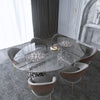 Inlaid dining table with glass top in modern Arabic interior design by Levantiques 