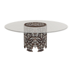 Moroccan Round coffee table with glass top by Levantiques