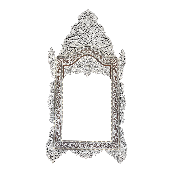 Moroccan ornamented pearl inlay mirror by levantiques