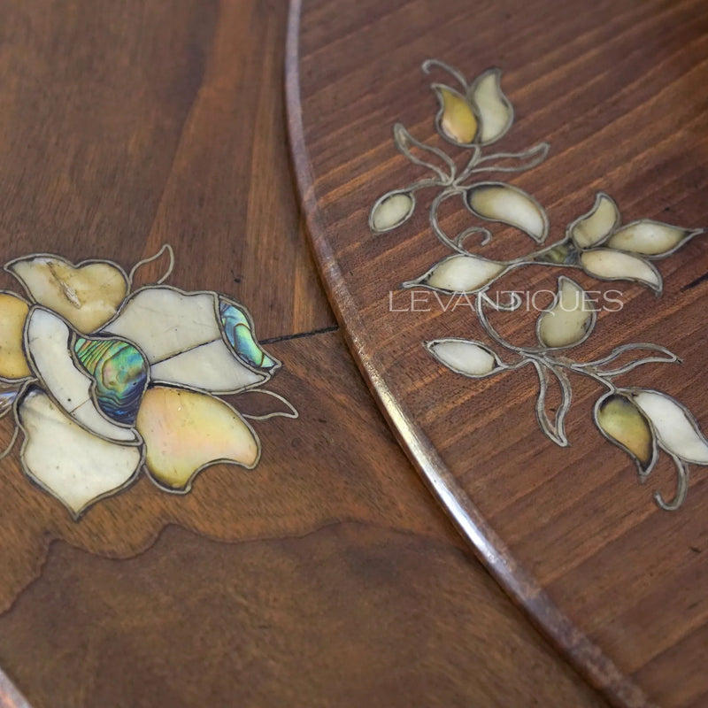 Mother of pearl crafts on dark walnut table by Levantiques