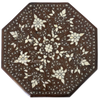 Octagonal wooden side table top pearl inlaid by Levantiques