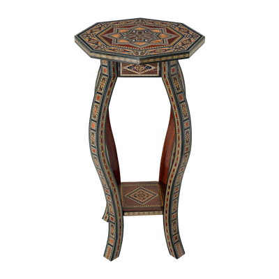 Syrian marquetry mosaic accent table by Levantiques