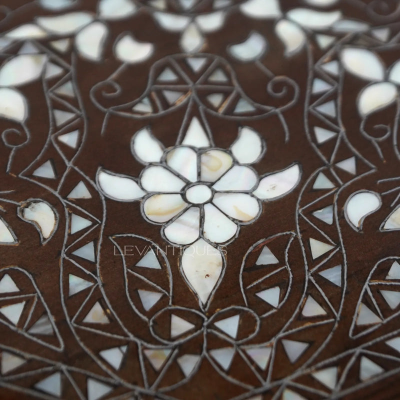 Syrian mother of pearl inlay table top by Levantiques