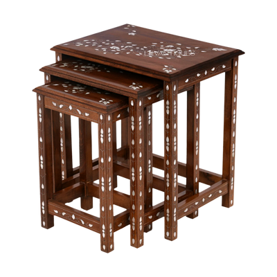 Wooden nesting table for Arabic Majlis by Levantiques