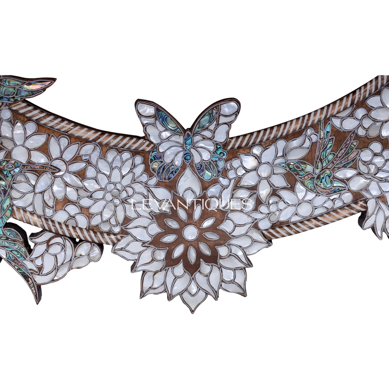 butterfly pearl inlay mirror by levantiques