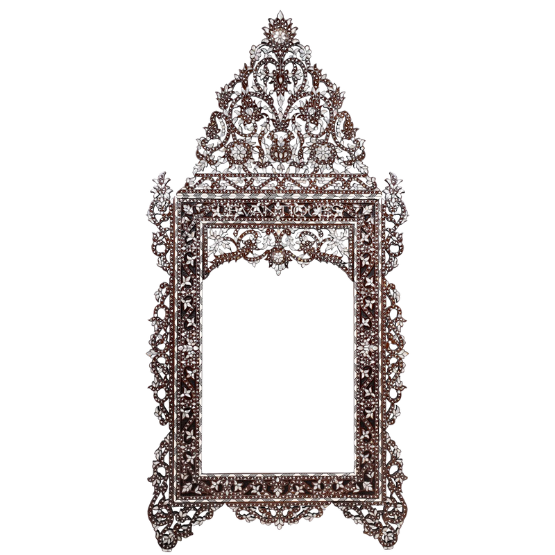 moroccan styled mirror inlaid with pearl by levantiques