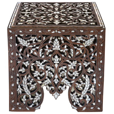 mother of pearl Moroccan side table by Levantiques