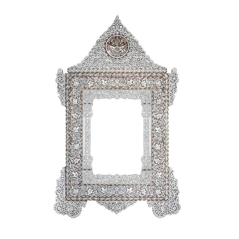 mother of pearl inlay Luxurious Syrian mirror by Levantiques